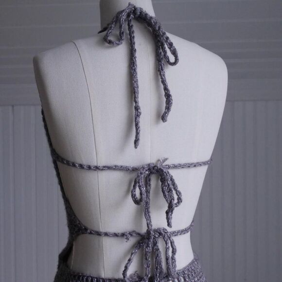 Hello! Silver‎ sparkle crocheted romper - Picture 7 of 8